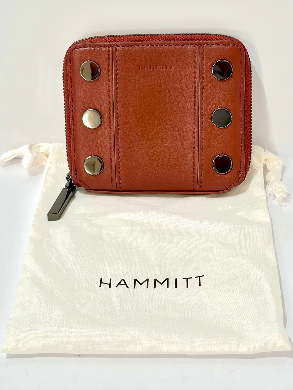 Hammitt 5 North Wallet in Baroque Brown With Gunmetal Rivets and Hardware